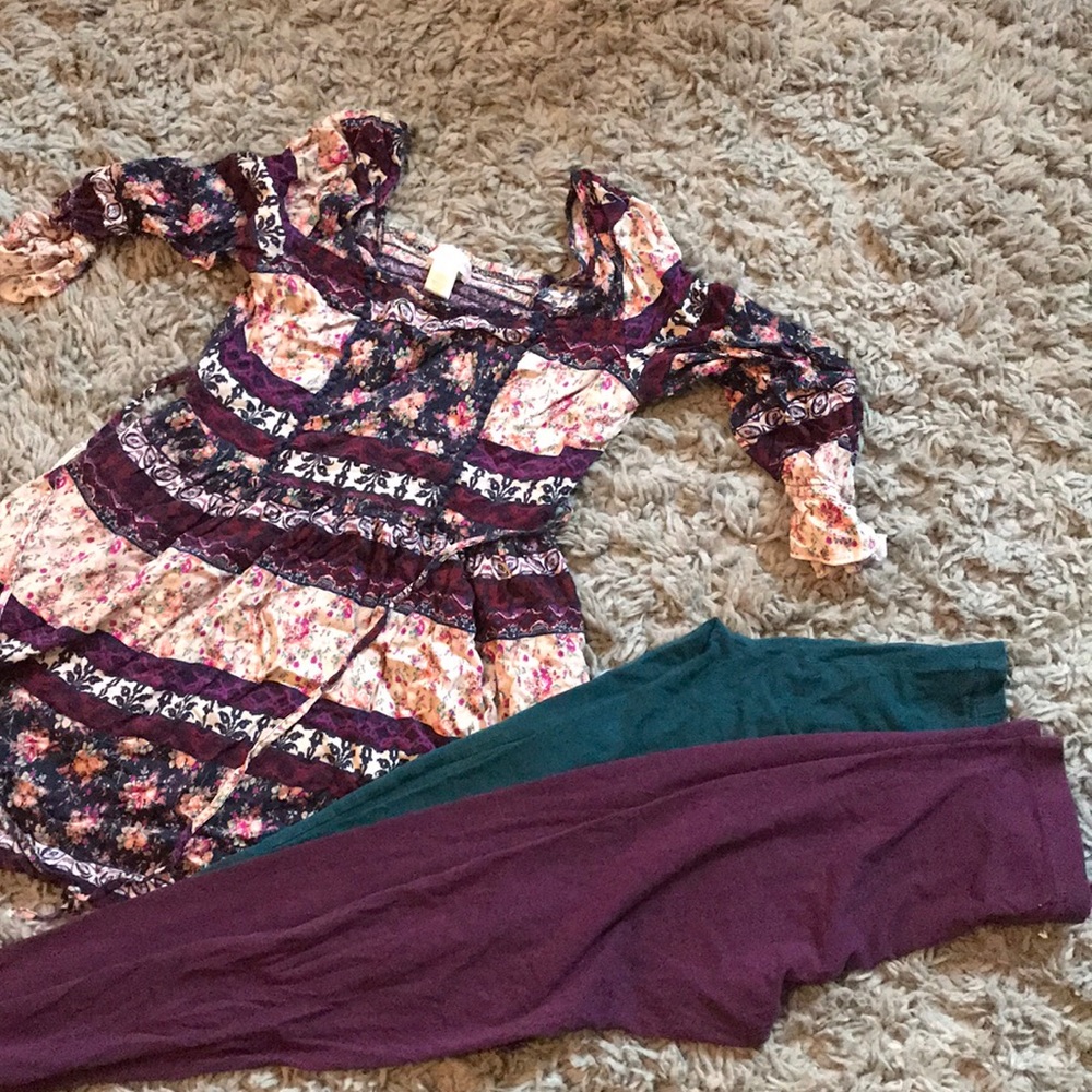 Band of Gypsies Floral Boho Soft Stretchy Blouse